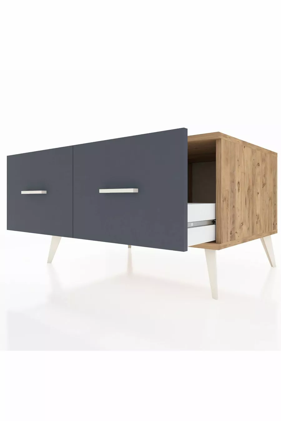 Commode Kronos 2 tiroirs Pin-Pin/Anthracite