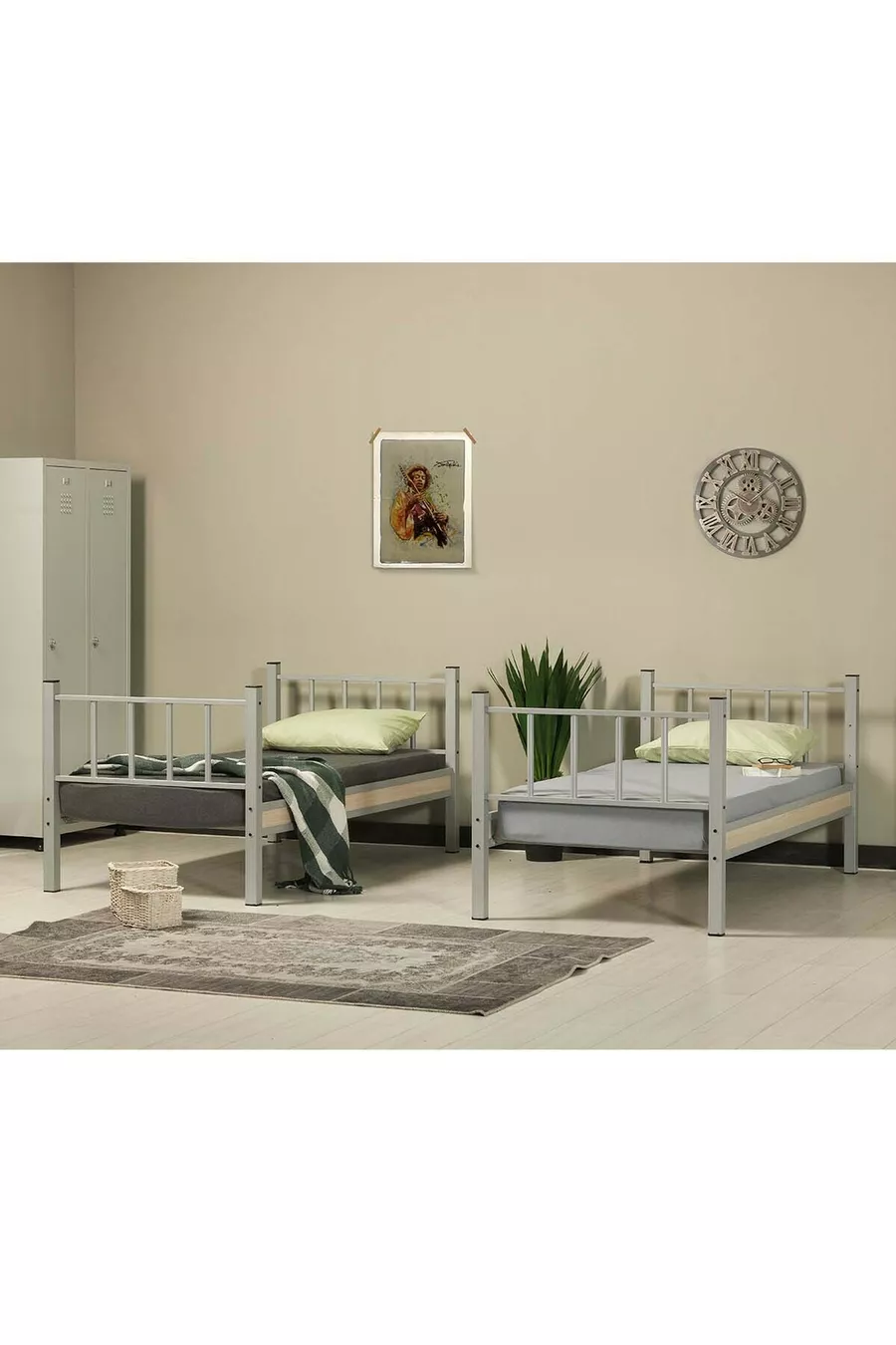 Dormitory Youth Kids Room Metal Bunk Bed and Bed Frame