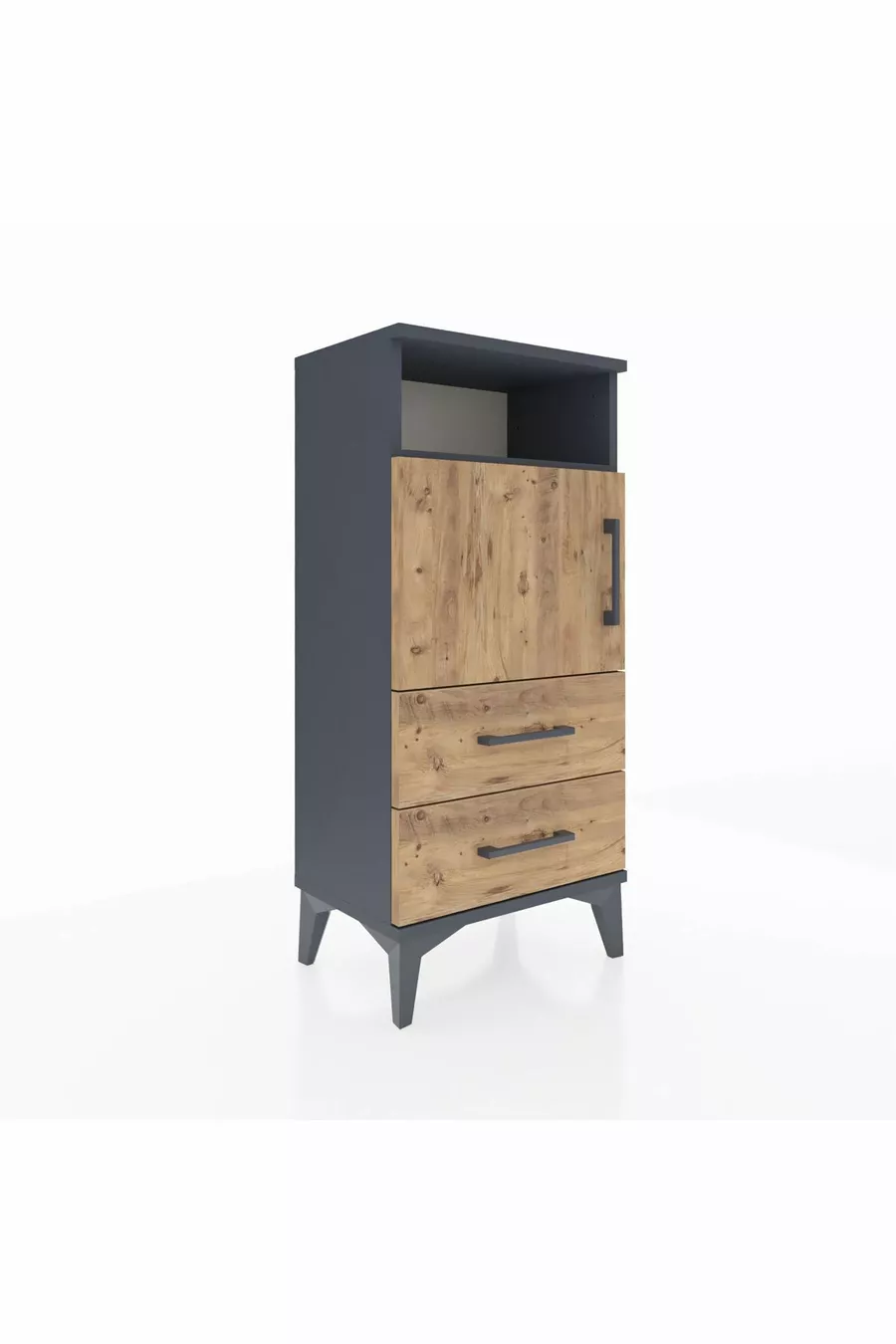 Arges Commode 2 Planken 2 Lades Met 1 Deur Antraciet-Scandinavisch