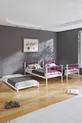 Koza Etagenbett mit Bettfunktion für 3 Personen, Dunkelrosa Metallbett
