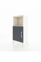 Table de chevet Arges à 2 étagères avec 1 porte, Pierre de lune - Anthracite