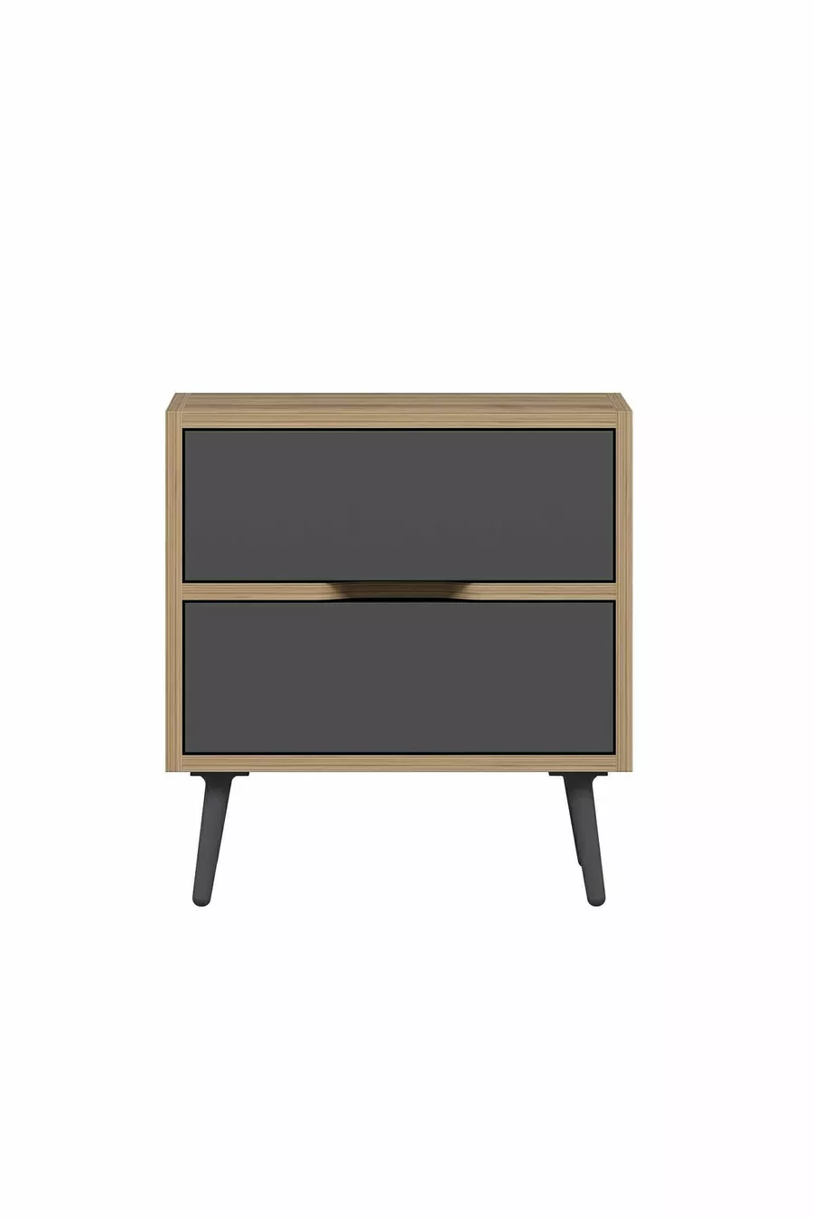Elina Bedside Table with 2 Drawers - Gold/Anthracite
