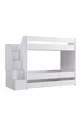 Bunk Bed, Martin Bunk Bed with Ladder - White 2 Comfort Mattresses