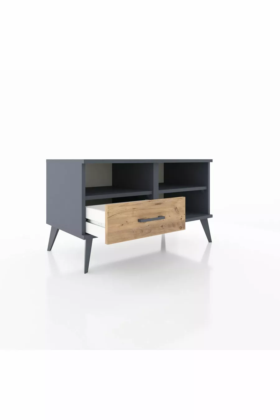 Hyperion Dresser 2-Shelf Single Drawer Anthracite-Anthracite/Pine