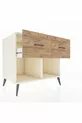 Commode Kronos 2 tiroirs Pierre de lune/Pin