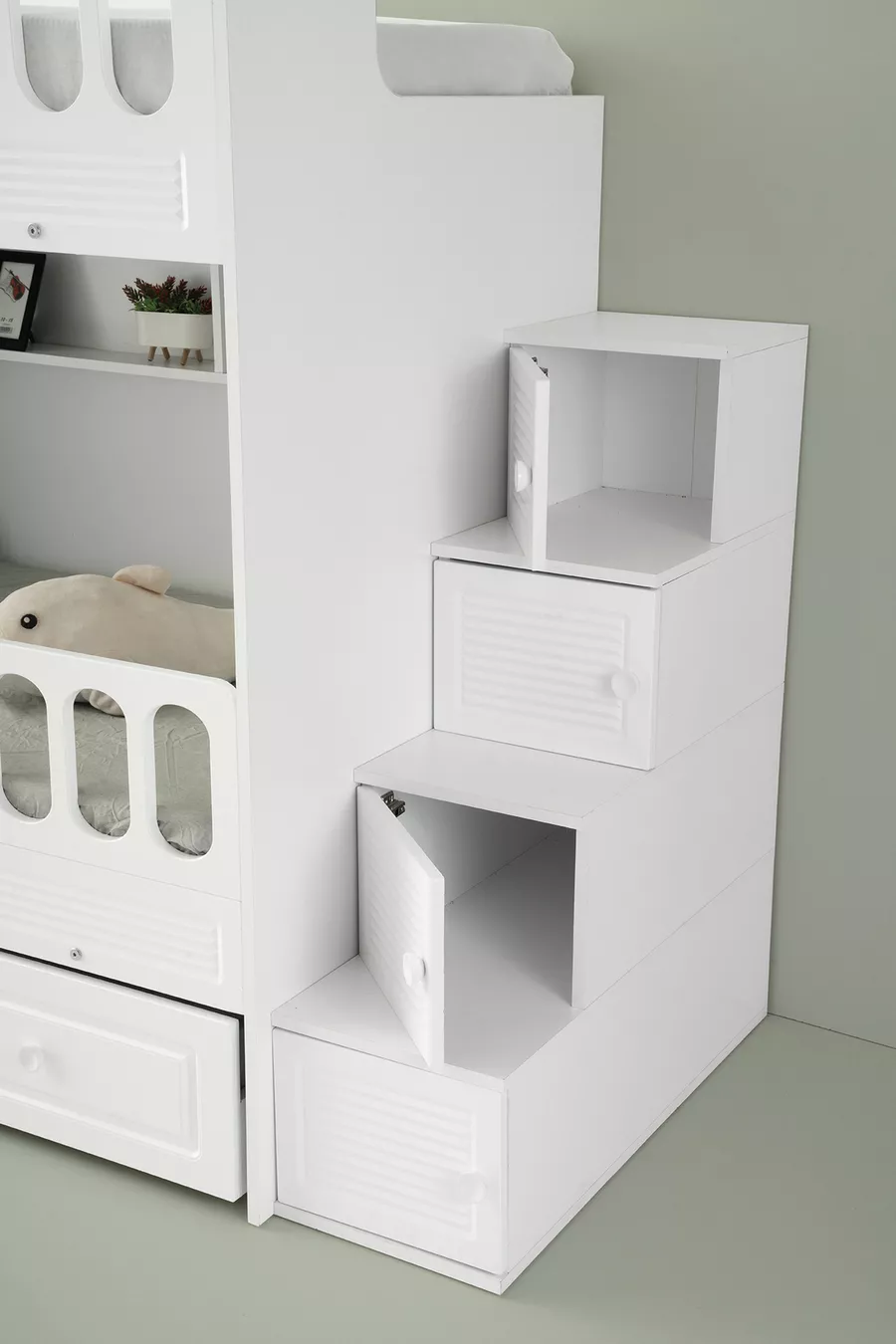 Shutter Bunk Bed Model with Membrane Coating and Steel Support, Double Protective