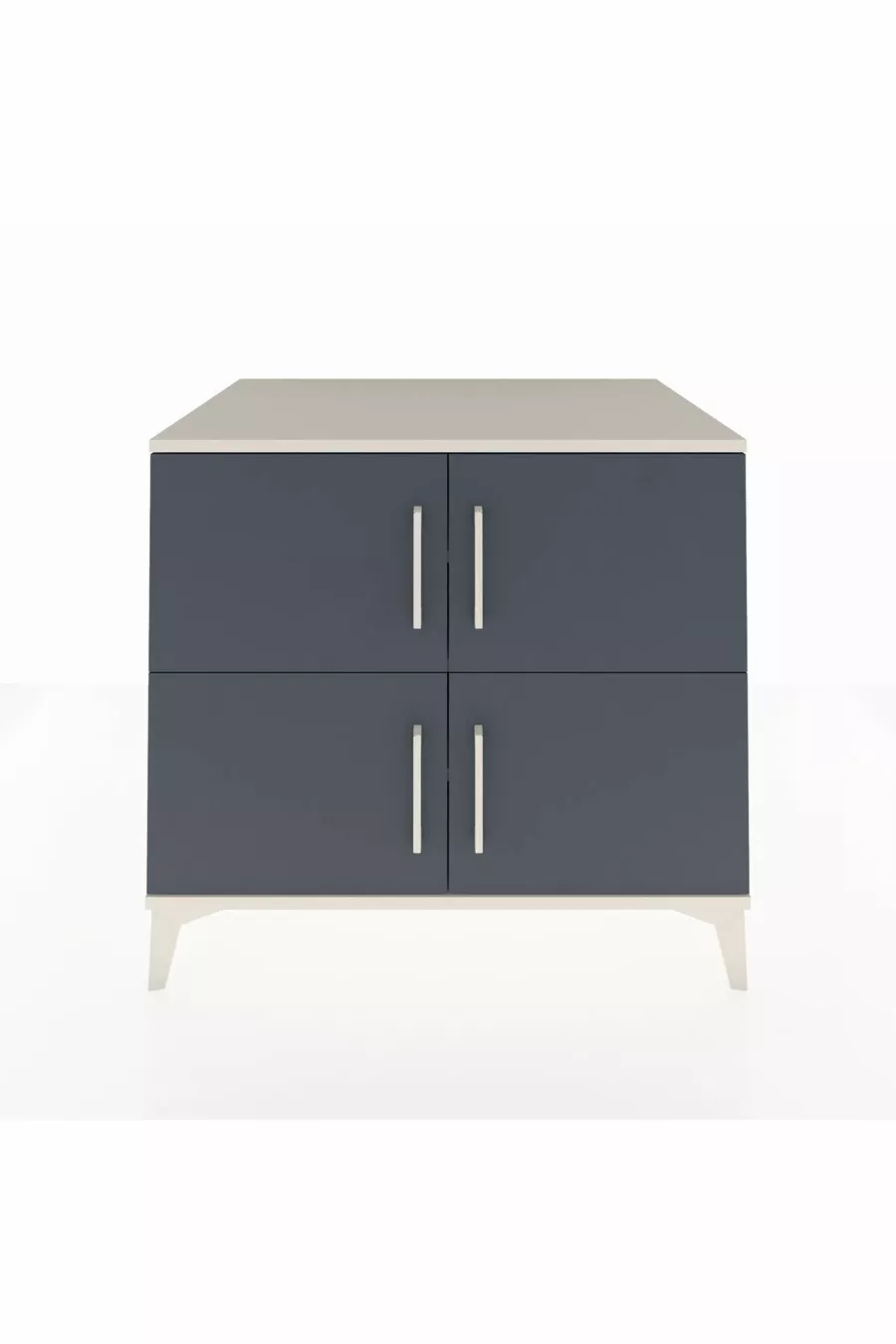 Commode Kronos 3 étagères 4 portes Pierre de Lune-Anthracite