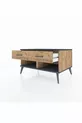 Commode Kronos 2 tiroirs Pin-Anthracite/Pin