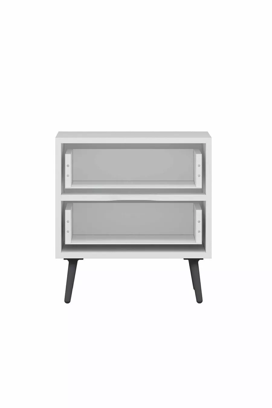 Elina Table de chevet à 2 tiroirs - Blanc/Anthracite
