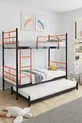 Koza Bunk Bed with Cradle, Compatible with Bed, 3-Person Orange Metal Bunk Bed