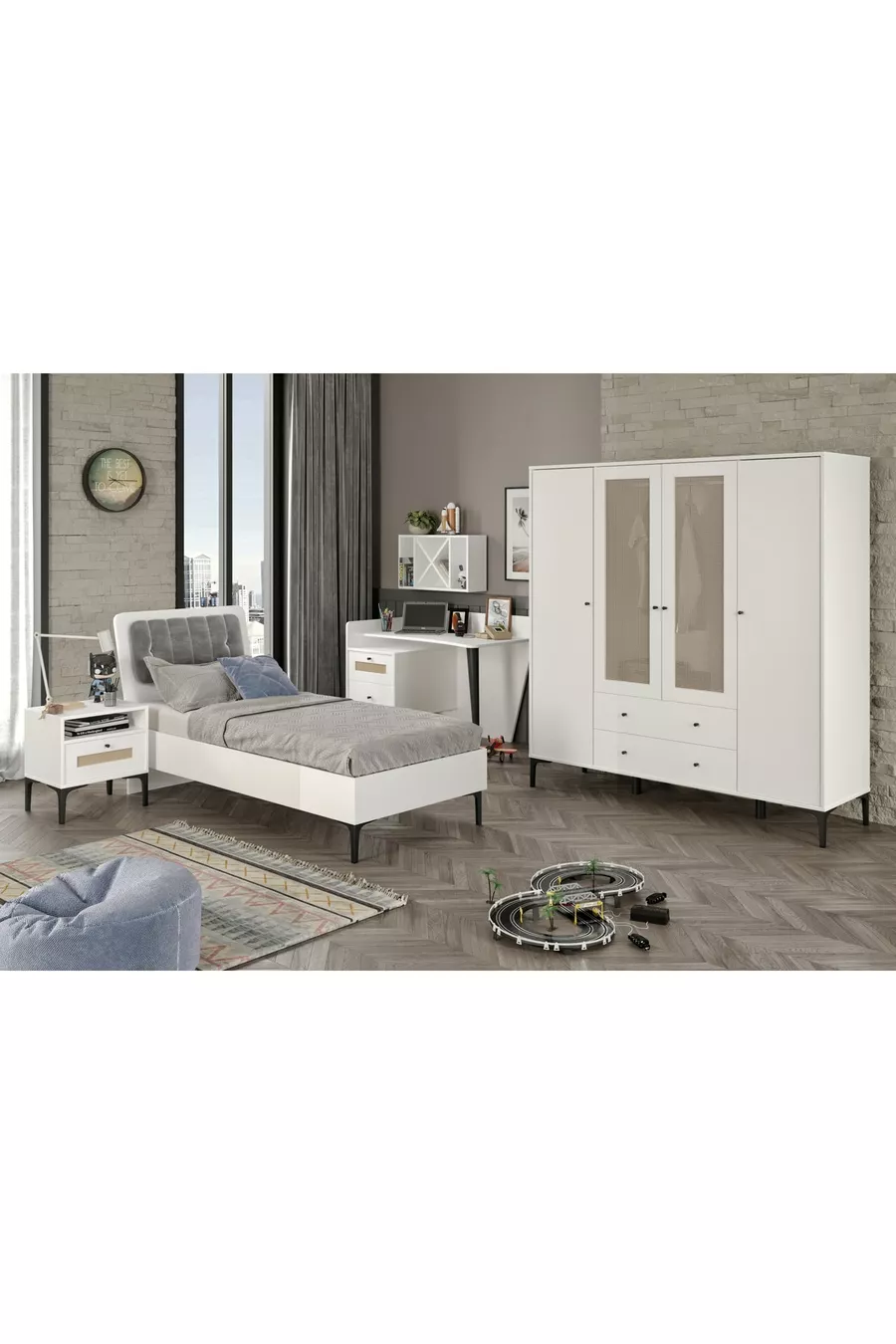 Trio White Xl Genç Odası(%mdf)