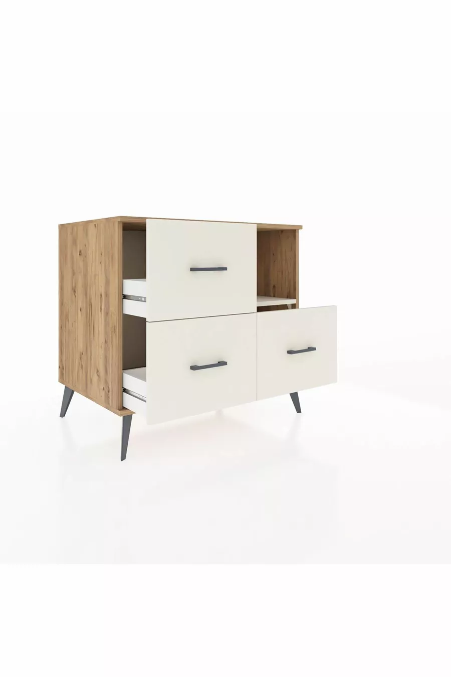 Kronos Kommode Ein Regal 3 Schubladen Kiefer-Marmor