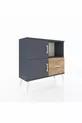 Commode Arges avec 2 étagères, 1 tiroir, 2 portes Anthracite-Anthracite/Sapin