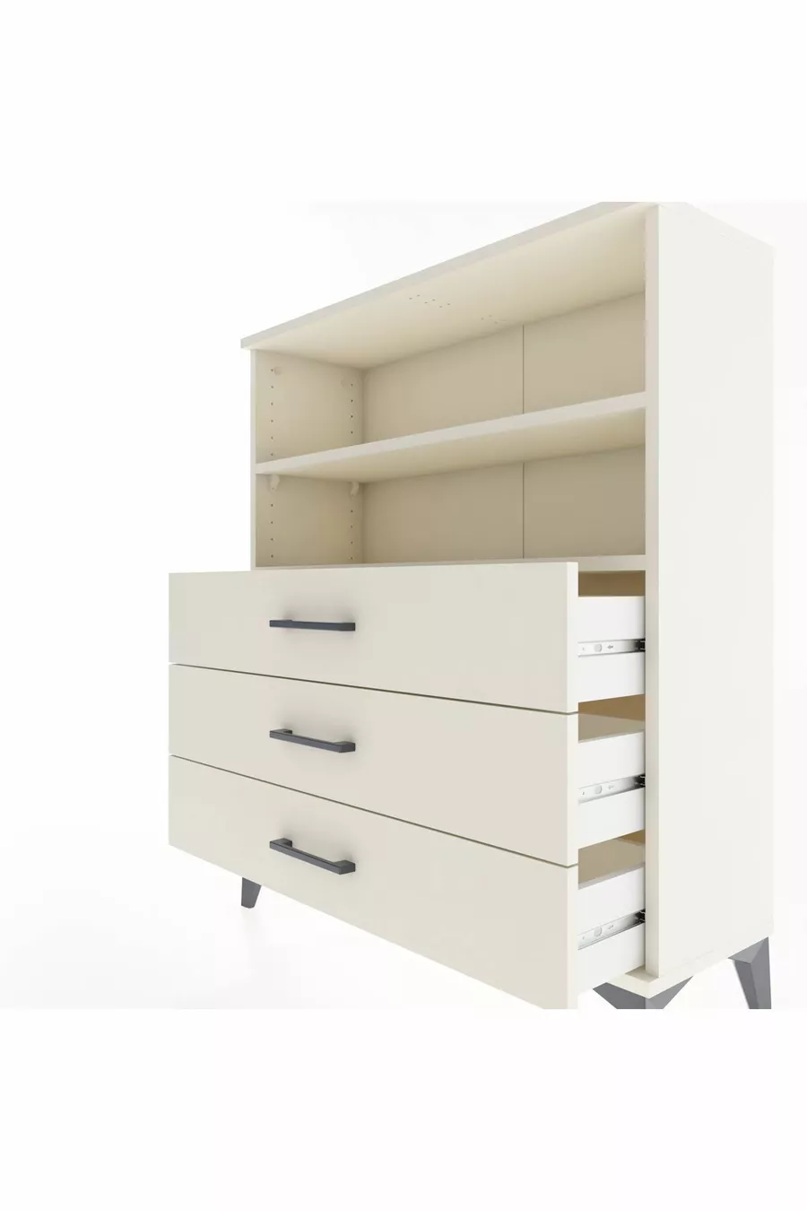 Arges Kommode mit 2 Regalen und 3 Schubladen Mondsichel-Mondsichel