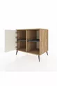 Commode Kronos 2 étagères 2 portes Pin-Quartz/Anthracite