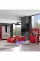 Chambre d'enfant - Lit voiture avec pare-vent Jaguar - Armoire 3 portes, commode - Rouge