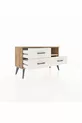 Commode Arges à un seul étagère et 3 tiroirs en pin-onyx