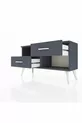 Commode Arges à une étagère et 2 tiroirs Anthracite-Anthracite