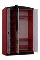 Cameretta per Bambini - Letto a Carrozza Jaguar con Paravento - Armadio Sportivo a 3 Ante, Scrivania, Comò - Rosso