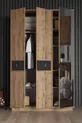 Ensemble de chambre d'enfant Arya : lit + tête de lit & armoire & bureau & étagère murale - Pin Atlantique