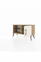 Commode Arges avec 2 étagères et 1 porte en pin - Gris anthracite