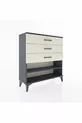 Commode Arges à une étagère et 3 tiroirs Anthracite-Pierre de Lune