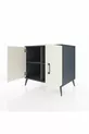 Commode Kronos 2 étagères 2 portes Anthracite-Pierre de lune/Anthracite