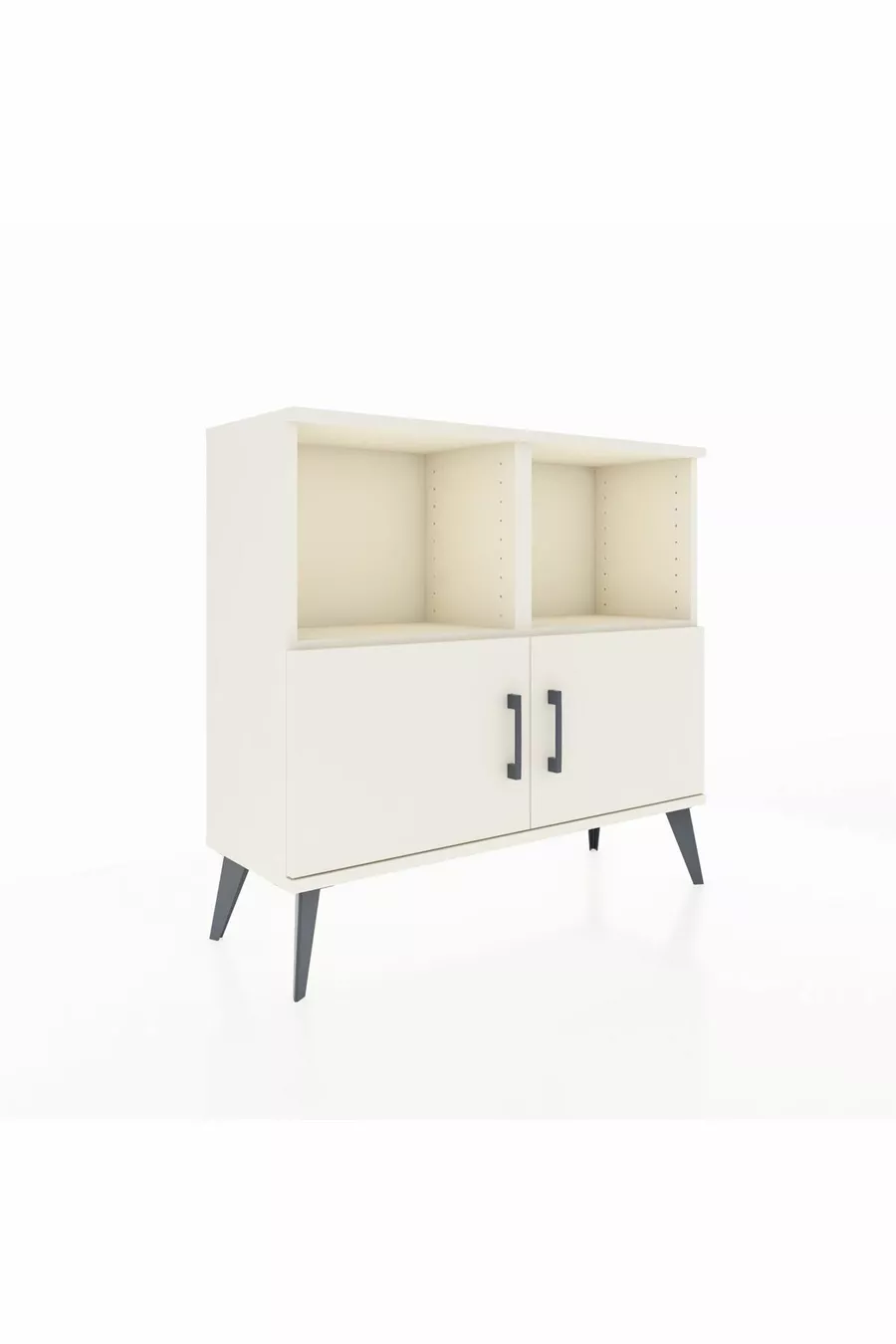 Commode Arges 2 étagères 2 portes Pierre de lune-Pierres de lune