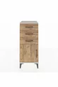 Commode Hyperion à une étagère, 3 tiroirs et une porte, Pierre de lune-Pin