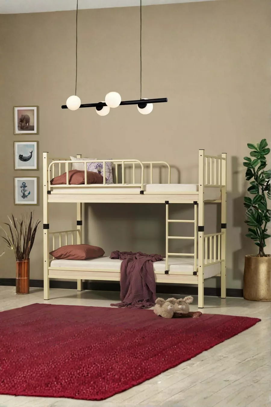 Chambre d'enfants Yurt avec Lit Superposé et Lit Métal