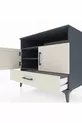 Commode Kronos avec 3 étagères, 1 tiroir et 2 portes, Anthracite-Pierre de lune