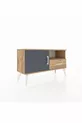 Commode Arges avec 2 étagères, 1 tiroir et 1 porte, Pin-Anthracite/Pin