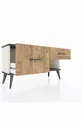 Commode Arges 2 tiroirs Pierre d'Agate-Anthracite/Pin
