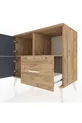 Hyperion Dresser with 2 Shelves, 1 Drawer, and 2 Doors, Pine-Anthracite/Pine