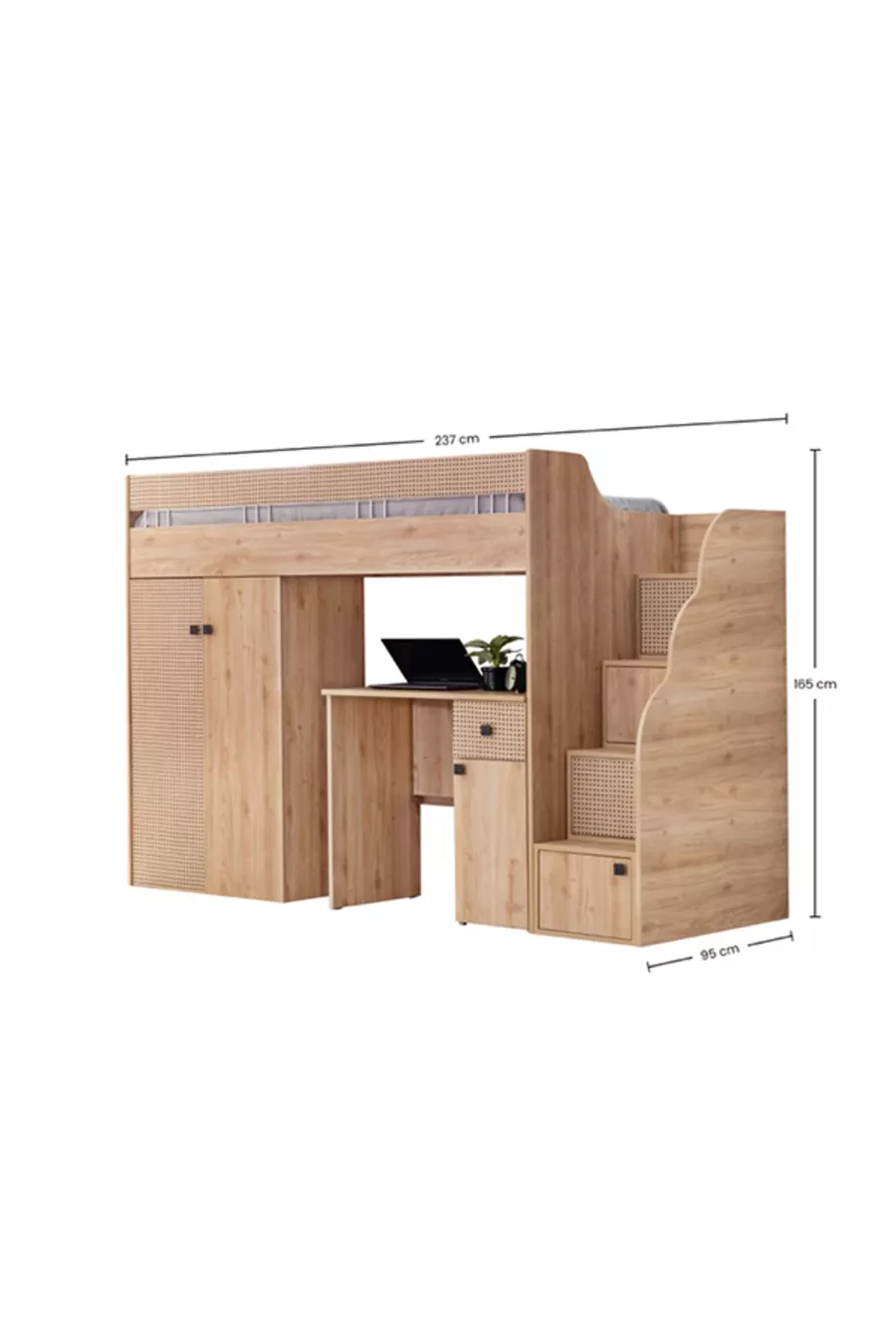 LIT SUPERPOSÉ RUSTIQUE ARMOIRE BUREAU