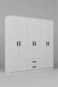 Armoire à vêtements Ekoser 6 portes 2 tiroirs blanc mat