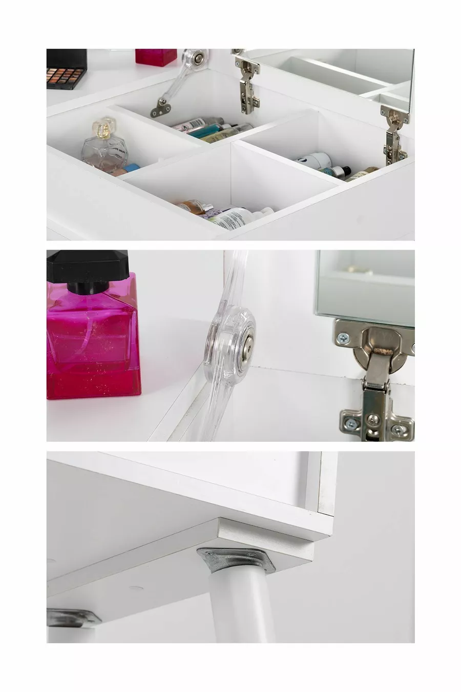 Makeup Table Makeup Vanity Table Mirrored Makeup Table / White