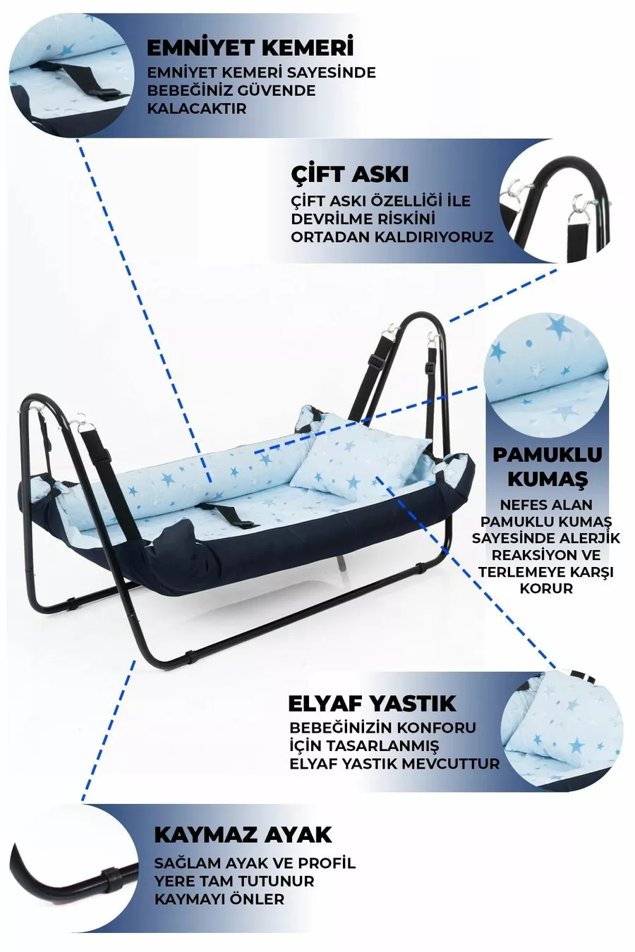 Jupiter Baby Hangmat Marineblauw