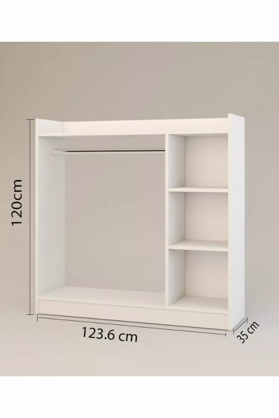 Armoire à vêtements pratique à 3 étagères - Blanche