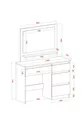 Duru Makeup Table, 4 Drawers, With Mirror, Shelves, Anthracite - Atlantic Pine