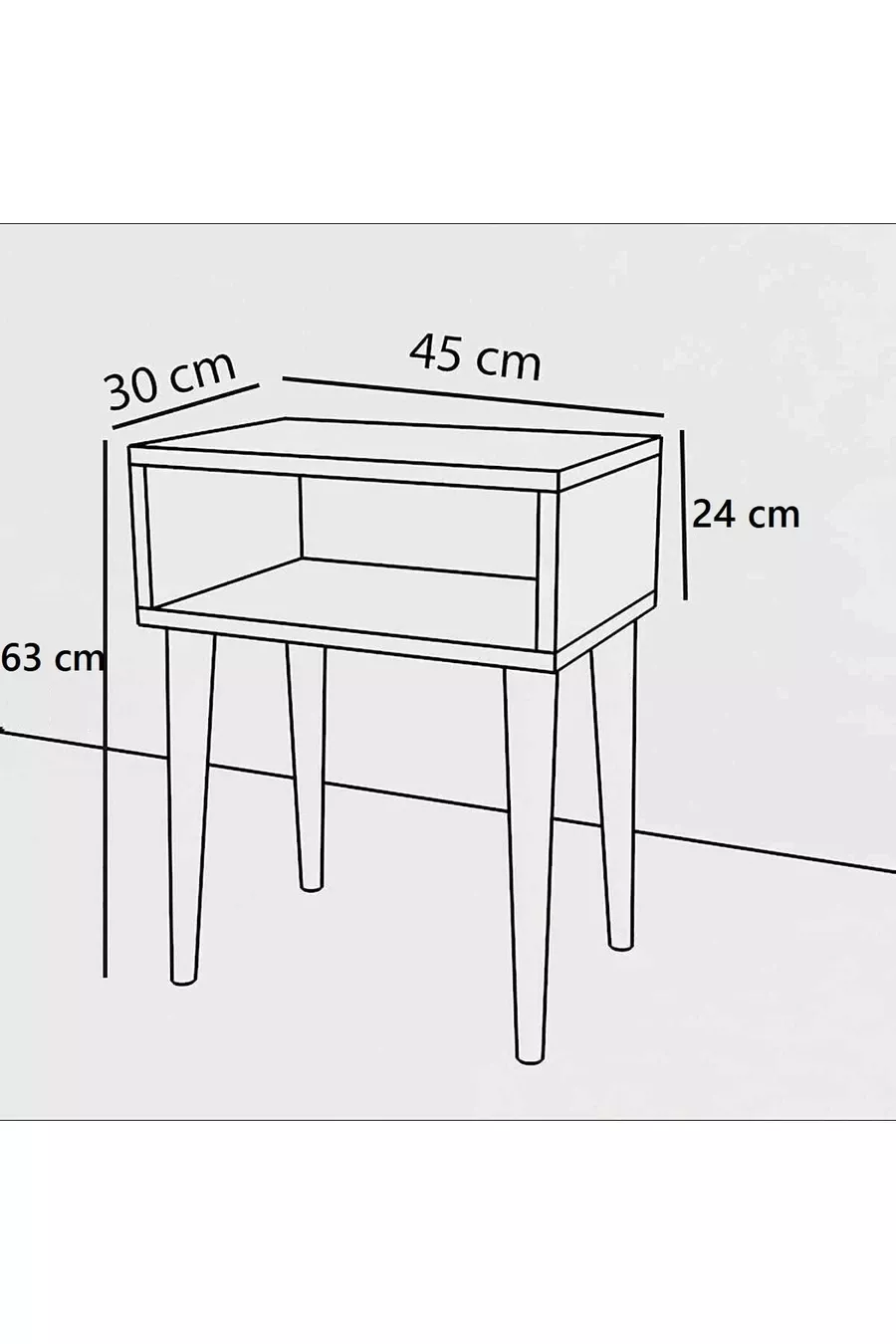 Table de chevet avec porte