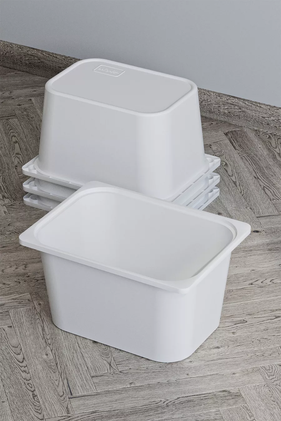 4 paniers de rangement pour jouets, boîte de rangement, panier à jouets multi-usage, blanc