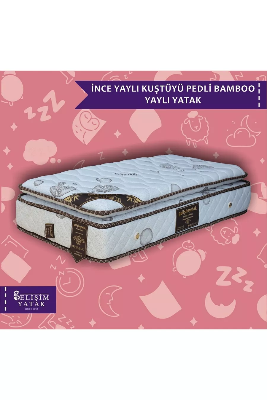 Gelişimyatak Special Baby Ince Yarı Ortopedik Bamboo Pedli Yaylı