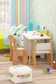 Ensemble table et chaises pour enfants - Table de travail pour enfants avec 3 paniers, table d'activités, double chaise Dino effaçable