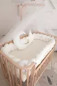 Culla Laterale Mabela in Legno Naturale con Protezione Intrecciata Ecrù, Sollevabile, 0-5 Anni, Oscillante, 3 Livelli