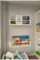 رف حائط مزدوج من MDF، مكتبة باللون الأبيض
