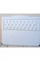 Titre Lit Double Modèle Cuir Synthétique Tissu Blanc Matelassé Rembourré Fait Main