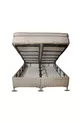 Lit coffre en daim beige