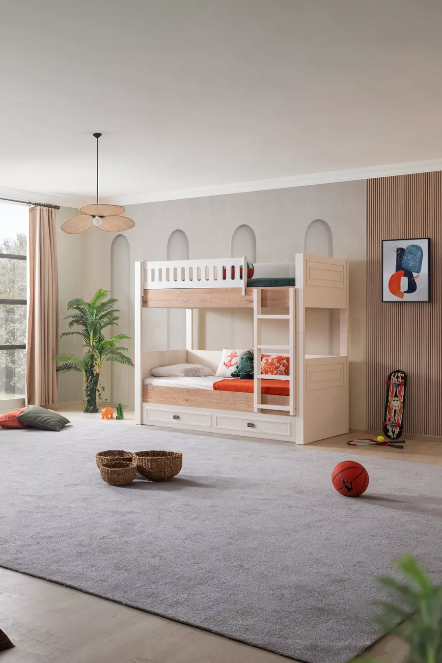 Bunk Bed, Zenit Loft Bunk Bed with 3 Comfort Mattresses