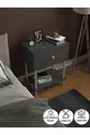 Chevet moderne avec étagères et abattant, organiseur de chevet pour chambre à coucher, table d'appoint en bois avec pieds - Anthracite